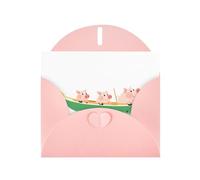 Pink YYHWHJDE Carte de vœux avec imprimé The Three Little Pigs Rowing a Boat 15,2 x 10,2 cm - Design tendance et unique pour diverses occasions