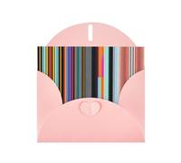 Pink YYHWHJDE Carte de vœux avec lignes verticales irrégulières 15,2 x 10,2 cm avec effet nacré double face et encre respectueuse de l'environnement