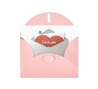 Pink YYHWHJDE Carte de vœux imprimée avec inscription « I love you on the envelope » 15,2 x 10,2 cm - Design tendance et unique pour diverses occasions