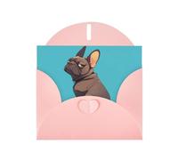 Pink YYHWHJDE Carte de vœux Motif bouledogue français en colère 15,2 x 10,2 cm Design tendance et unique pour diverses occasions