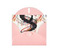 Pink YYHWHJDE Carte de vœux Motif chat noir sur l'escalier en colimaçon 15,2 x 10,2 cm - Design tendance et unique pour diverses occasions