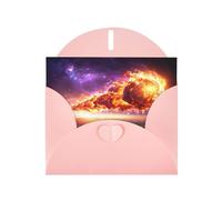 Pink YYHWHJDE Carte de vœux Motif comète dans l'espace 15,2 x 10,2 cm avec effet nacré double face et encre respectueuse de l'environnement