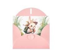 Pink YYHWHJDE Carte de vœux Motif lapin sautant 15,2 x 10,2 cm Design tendance et unique pour diverses occasions