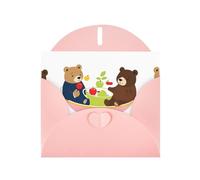 Pink YYHWHJDE Carte de vœux Motif personnages en tasse de thé 15,2 x 10,2 cm Design unique et tendance pour diverses occasions