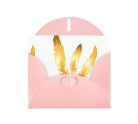 Pink YYHWHJDE Carte de vœux Motif plumes dorées 15,2 x 10,2 cm Design tendance et unique pour diverses occasions
