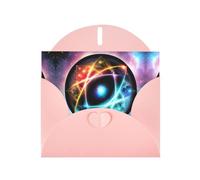 Pink YYHWHJDE Carte de vœux Motif univers merveilleux 15,2 x 10,2 cm avec effet nacré double face et encre respectueuse de l'environnement