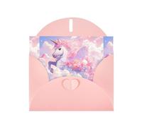 Pink YYHWHJDE Crown Unicorn on the White Clouds Prints Carte de vœux 15,2 x 10,2 cm - Design tendance et unique pour diverses occasions