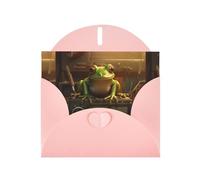 Pink YYHWHJDE Little Frog by the Radio Prints Carte de vœux 15,2 x 10,2 cm - Design tendance et unique pour diverses occasions
