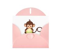 Pink YYHWHJDE Little Monkey eating oion Prints Carte de vœux 15,2 x 10,2 cm - Design tendance et unique pour diverses occasions