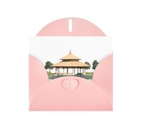 Pink YYHWHJDE Pavilion at the pond Carte de vœux imprimée 15,2 x 10,2 cm - Design tendance et unique pour diverses occasions
