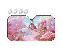 Pinkcandyland - Pare-soleil universel pour pare-brise de voiture - Bloque la chaleur et les rayons UV - Pare-soleil avant pliable pour protection intérieure de voiture