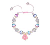 PINKDODO Bracelet à breloques en strass et perles pour demoiselle d'honneur, adjustable from 4.8 inches to 8.6 inches, Pierre, Perle