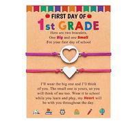 PINKDODO Bracelet pour premier jour d'école, bracelets pour maman et moi, cadeaux de rentrée scolaire, bracelet pour le premier jour de la première année, bracelets pour mère et fille, cadeau de