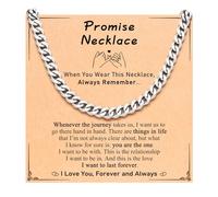 PINKDODO Sweetest Day Gifts for Him Promise Necklace Boyfriend Valentines Christmas Birthday Anniversary Romantic Sentimental National Boyfriend Day Gifts for Bf Cool Him Men Presents