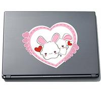 PinkElephant lovely014 Autocollant pour Ordinateur Portable Motif Sweet Heart Rabbit with Heart 150 x 187 mm