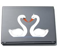 PinkElephant lovely019 Autocollant pour Ordinateur Portable Motif Sweet Heart Two Swans Making Love 150 mm