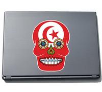PinkElephant Skull Autocollant pour Ordinateur Portable Motif Drapeau Tunisie 150 x 110 mm
