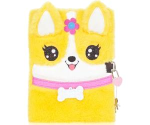 Pinkgarden Agenda en peluche Corgi pour filles avec t cadenas, carnet de notes en peluche avec design Corgi, 160 pages, cadeau pour adolescentes âgées de 5 à 12 ans