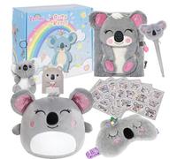 Pinkgarden Cadeaux Koala pour filles, ensemble de jouets en peluche Koala avec oreiller, journal secret, stylo à bille, masque pour les yeux, autocollants, cadeaux d'anniversaire et de Noël pour les