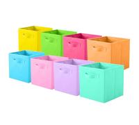 Pinkgarden Lot de 8 boîtes de rangement pliables en tissu avec poignées pour la maison, la chambre d'enfant, le placard et l'organisation de jouets, 26,7 x 26,7 x 27,9 cm, Mix A