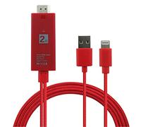 PinkGee nylon tressé USB Lightning vers HDMI 2 K câble Digital AV Adaptateur TV HDTV 1080p pour iPad Pro Air pour iPhone (iOS 10 11)