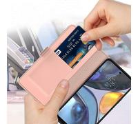 (PinkGold) Compatible For Motorola Signature 5G Case Shockproof TPU Inner Shell Leather Phone Cover Card Slot