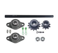 pinkhatcat Pignons d'arbre à copeaux avec roulements à billes UCFL204 Go Kart Minibike Kit complet d'arbre à coque, chaîne 40/41/420 de 1,9 cm x 35,6 cm