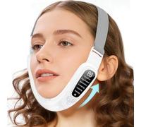 Pinkiou Massager Électrique en V pour le Visage, Appareil de massage pour le visage, 6 modes et 15 niveaux d'intensité pour le menton et la mâchoire, écran LED, USB-C