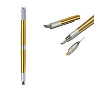 Pinkiou Microblading Stylos Machine à tatouer les sourcils, outil de maquillage manuel pour tatouage (Or)