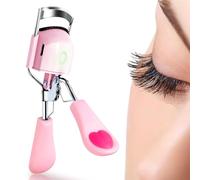 Pinkiou Recourbe-cils électrique chauffant pour femme, avec charge USB, température réglable, coussinet en silicone pour un chauffage rapide pour cils