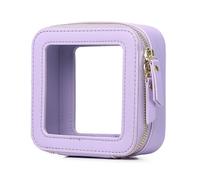 Pinkmik Petite trousse de maquillage transparente avec fermeture éclair - Mini trousse de maquillage et de toilette avec organisateur pour sac à main et essentiels de voiture pour femmes (X/Violet