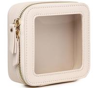 Pinkmik Petite trousse de maquillage transparente avec fermeture éclair pour femme et accessoires de voiture, beige, MINI, Petite trousse de maquillage