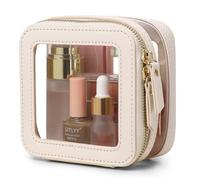 Pinkmik Petite trousse de maquillage transparente en cuir vegan pour sac à main, mini trousse de maquillage et trousse de toilette avec fermeture éclair, mignonne organisatrice de sac à main