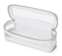 Pinkmik Trousse à pinceaux de maquillage transparente portable de voyage avec fermeture éclair pour femme, E/blanc, Slim, Trousse transparente pour pinceaux de maquillage