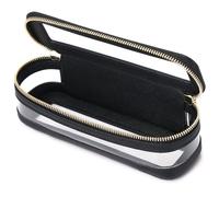 Pinkmik Trousse à pinceaux de maquillage transparente - Trousse de maquillage fine avec fermeture éclair - Petit sac à main de voiture pour femme (noir, SLIM-1), noir, SLIM