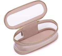 Pinkmik Trousse à pinceaux de maquillage transparente - Trousse de maquillage fine avec fermeture éclair - Petit sac à main de voiture pour femme (rose, SLIM-2)