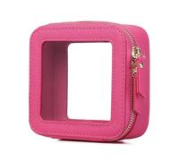 Pinkmik Trousse de Maquillage Petite Transparente Mini Trousse de Cosmétiques & Trousse de Toilette avec Fermeture Éclair Organisateur de Sac à Main pour Femme & Essentiels de Voiture (X/Fuchsia, MINI