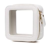 Pinkmik Trousse de maquillage transparente pour cosmétiques et produits de toilette avec fermeture éclair - Petit sac à main - Sac essentiel de voiture pour femme, blanc, MINI-1, Petite trousse de
