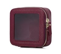 Pinkmik Trousse de maquillage transparente pour cosmétiques et produits de toilette avec fermeture éclair - Petit sac à main - Sac essentiel de voiture pour femme, X/Bourgogne, MINI, Petite trousse de