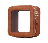 Pinkmik Trousse de maquillage transparente pour cosmétiques et produits de toilette avec fermeture éclair - Petit sac à main - Sac essentiel de voiture pour femme, X/Marron, MINI-1, Petite trousse de