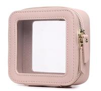 Pinkmik Trousse de toilette de voyage transparente approuvée TSA pour femme, C - Rose - 2, Mini, Mini trousse de maquillage transparente