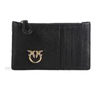 Pinko Airone Cardholder Sheep Nappa, Accessoire de Voyage-Pochette de Carte pour Voyageur Femme, Z99q_Noir-Antique Gold, U