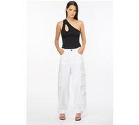 PINKO Ajaccio Trousers Brilliant White Taille: 42 | Pantalons Cargo Outlet | Femme | Blanche