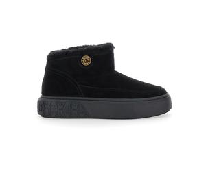 Pinko - Baskets Mid Noir Daim Fourrure - Femme - Chaussures - Noir - Taille: 40 EU