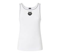 Pinko - Bitetto Ribbed Tank - Femme - Tops - Blanc - Taille: 38 FR