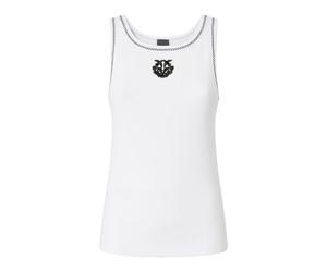 Pinko - Bitetto Ribbed Tank - Femme - Tops - Blanc - Taille: 38 FR