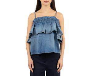 Pinko - Blouse sans manches - Femme - Tops - Bleu - Taille: 40 FR