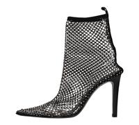 Pinko - Bottines en maille stretch et cristaux - Femme - Chaussures - Noir - Taille: 37 EU