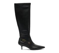 Pinko - Bottines Noires en Cuir Look Élégant - Femme - Chaussures - Noir - Taille: 41 EU