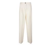 Pinko - Brescello Wide Leg Pant - Femme - Pantalons - Blanc - Taille: 36 FR